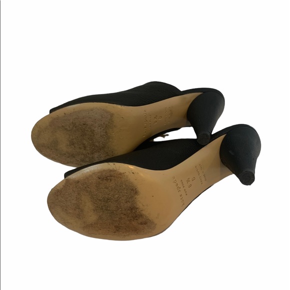 Kate Spade New York Bova peep-toe cone-heel mule black Pebble Leather 8.5 B - Picture 9 of 12